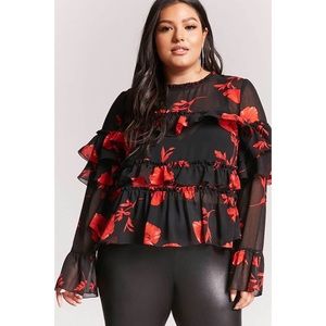 Floral chiffon blouse